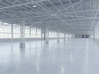 Industrial Warehouse Interior 15 Low-poly 3D model