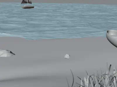 Beach landscape environment  Free 3D model