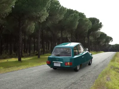 Old Mini Car Design 3D model