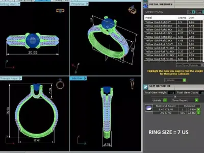 Luxury Pave Solitaire Diamond Ring CAD Design for Jewelry 3D print model
