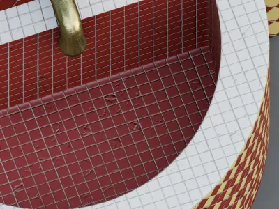 Moroccan tile fountain 3D model