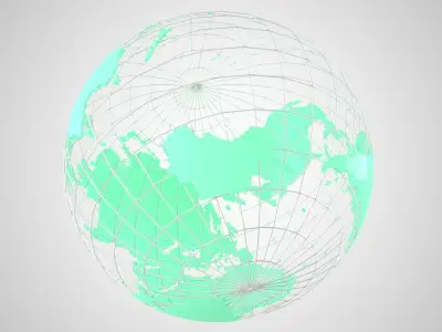 Globe News Skeleton Light Green 3D model