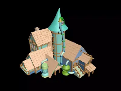 Medieval House 37 3D print model 3D model