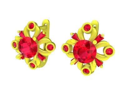 A7505 Luxury Diamond Hoop Earrings 3D print model