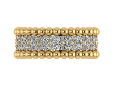 Ring372 gold diamond bead ring 3D print model