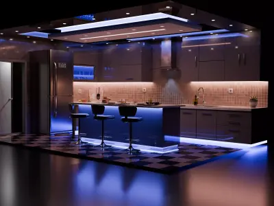 Modern Luxury Kitchen Interior Limited Time Launch Price 3D model