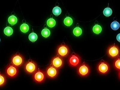 Hanging Paper Lanterns-Geometry Nodes 3D model