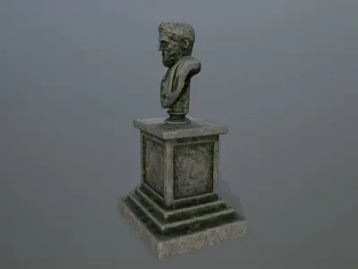 hercules roman bust Low-poly 3D model