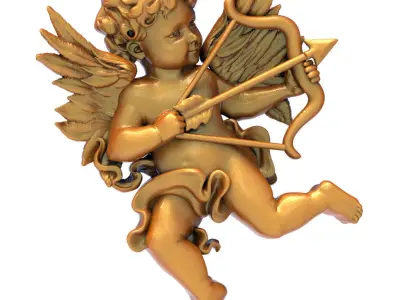 3D model Angel cupid with bow and arrow 3D model