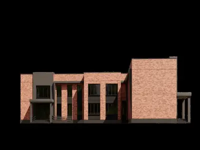 Modern Brick Building 3D model