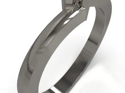 Solitaire ring  3D print model get