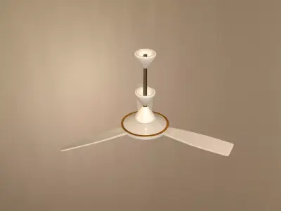 Modern ceiling fan Low-poly 3D model