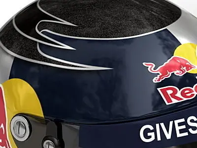 Helmet F1 2008 Sebastian Vettel 3D model