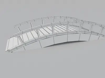 Wooden Bridge PBR  Low-poly 3D model