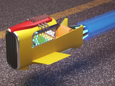 Flying sky bike cyberpunk low-poly 3D Low-poly 3D model