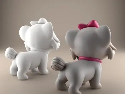 Cute Puppy 3D STL Model for Desk or Table Decoration 3D print model