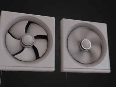Japanese Kitchen Fan 01 Low-poly 3D model