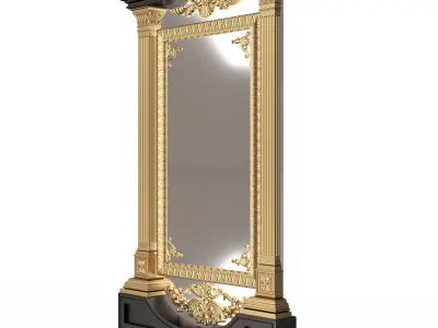 Carved Classic Mirror 05 Low-poly 3D model