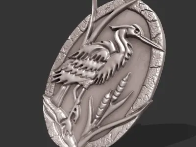 EGRET BIRD PENDANT FOR DECORATION M02 3D print model