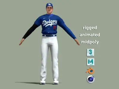 T-Pose Rigged Shohei Ohtani Los Angeles Dodgers 3D model
