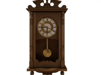 Wooden WallClock 3D model