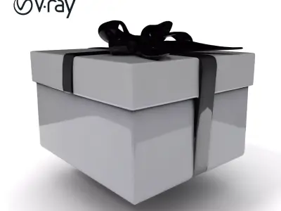 Elegant Black Gift Box Model Pack Texture