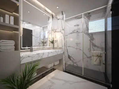 Bathroom Scene Low-poly 3D model