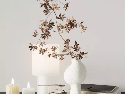 Autumn decorative set 3D model