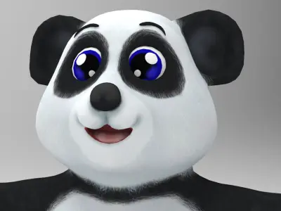 Panda Cartoon Low-poly 3D model