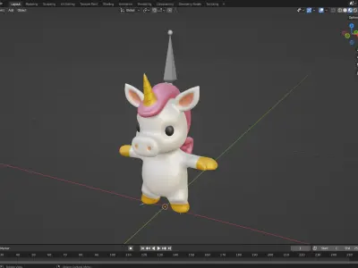 Little animal baby - Unicorn cute - Animated Low-poly 3D model