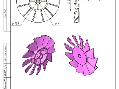 Fan impeller 3D print model