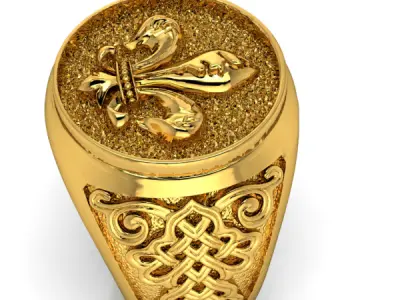 FLEUR-DE-LIS RING 3D print model