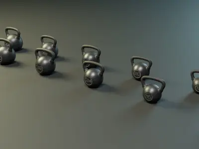 Kettlebell Set PBR Low-poly 3D model