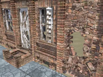 Old Brick House Low-poly 3D model