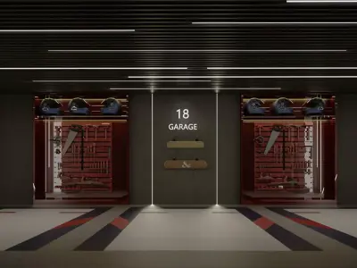 Car studio interior 3D model