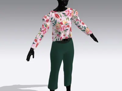 Woman Cloth Dress Low-poly 3D model