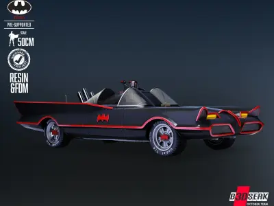 B3DSERK Batmobile Adam West Sculpture Tested for 3D printing 3D print model