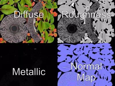 Ornate Plant Pot model pack Low-poly 3D model