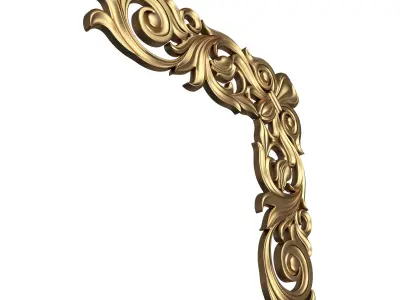 Corner Carved Plaster Molding Decoration 017 Low-poly 3D model