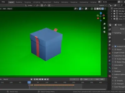 Animated Ribbon Bow 3D model
