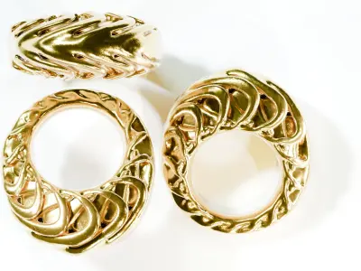golden ancient style ring jew Free 3D model