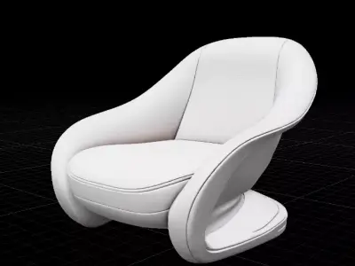 Luxury Sculptural Lounge Chair Futuristic Furniture 3D Model Low-poly 3D model