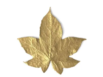 Golden Leaf Ornament 3D model