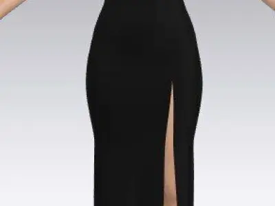 dress wheel style dress black and white  Low-poly 3D model