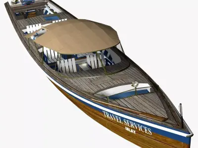 Long Tail Canoe 3D model