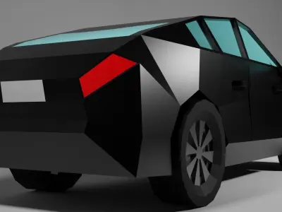 Low-poly standard black car Free low-poly 3D model