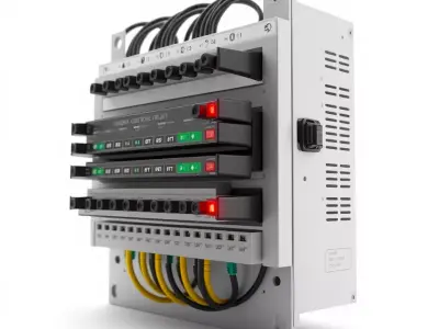 Energy Distribution Panel Model Pack with LED Indicators Low-poly 3D model
