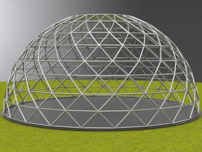 Geodesic dome large dome frame structure 3D model