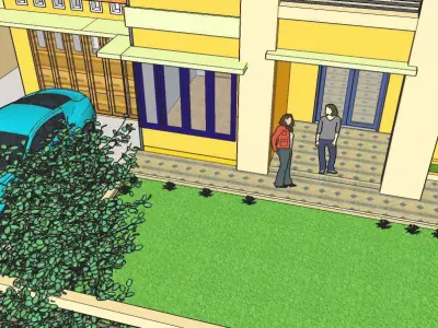 Two story exteriorBuilding  3D model