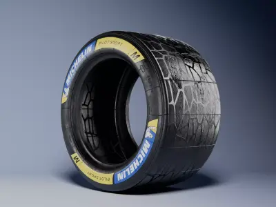 Michelin Pilot Sport 2026 Hypercar and GTP Medium Slick Tire 3D model